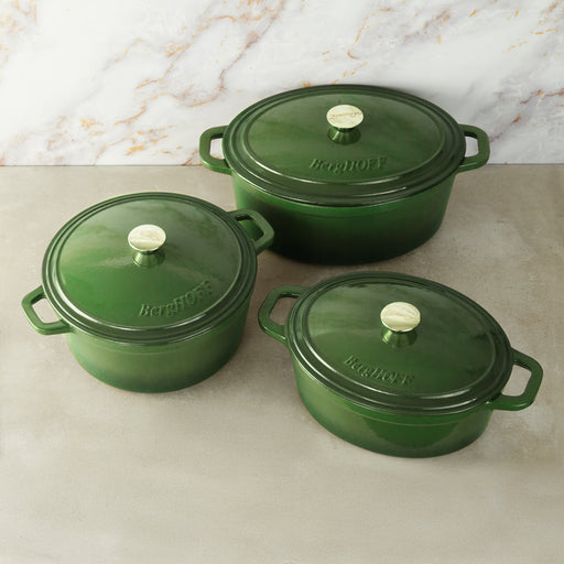 Image 1 of Neo 6pc Cast Iron Dutch Oven Cookware Set with Lids, Green