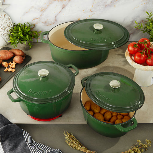 Image 2 of Neo 6pc Cast Iron Dutch Oven Cookware Set with Lids, Green