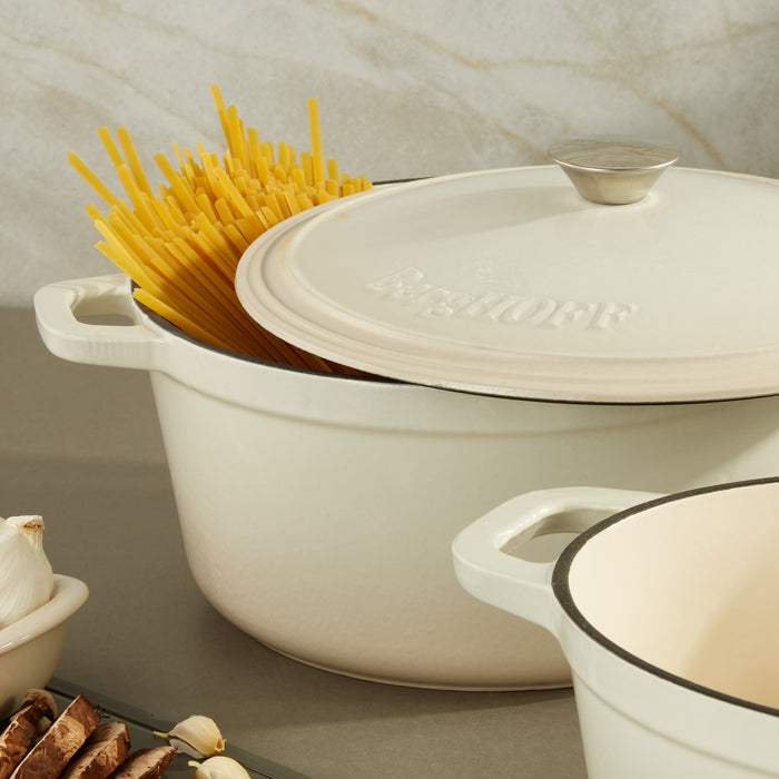 Image 6 of Neo 6pc Cast Iron Dutch Oven Cookware Set with Lids, Meringue