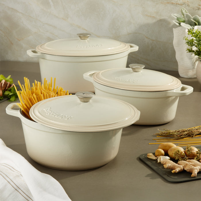 Image 7 of Neo 6pc Cast Iron Dutch Oven Cookware Set with Lids, Meringue
