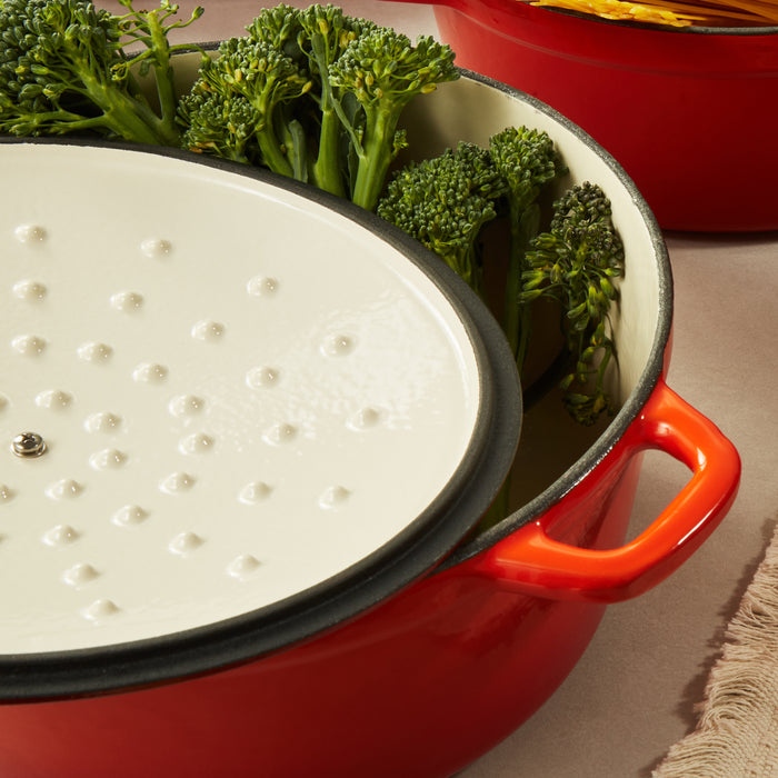 Image 3 of Neo 6pc Cast Iron Dutch Oven Cookware Set with Lids, Orange