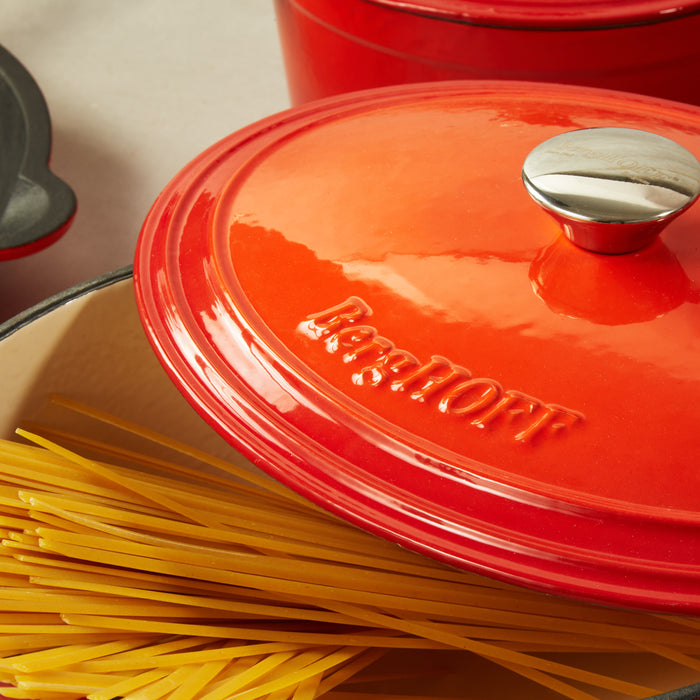Image 5 of Neo 6pc Cast Iron Dutch Oven Cookware Set with Lids, Orange