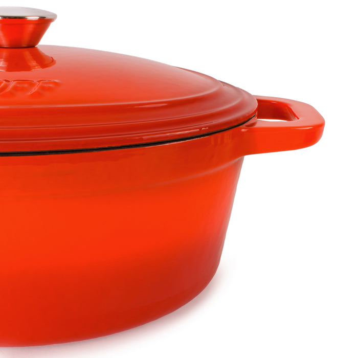 Image 7 of Neo 6pc Cast Iron Dutch Oven Cookware Set with Lids, Orange