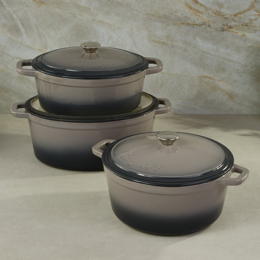 Image 1 of Neo 6pc Cast Iron Dutch Oven Cookware Set with Lids, Oyster