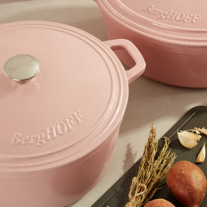 Image 5 of Neo 6pc Cast Iron Dutch Oven Cookware Set with Lids, Pink