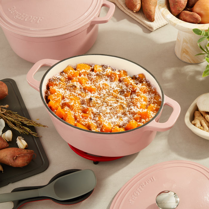 Image 6 of Neo 6pc Cast Iron Dutch Oven Cookware Set with Lids, Pink