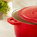 Image 5 of Neo 6pc Cast Iron Dutch Oven Cookware Set with Lids, Red