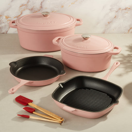 Image 1 of Neo 9pc Cast Iron Cookware Set, Pink