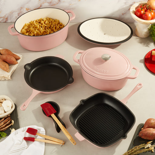 Image 2 of Neo 9pc Cast Iron Cookware Set, Pink