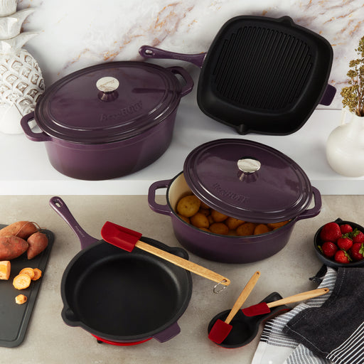 Image 2 of Neo 9pc Cast Iron Cookware Set, Purple