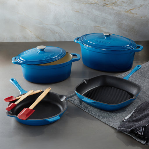 Image 1 of Neo 9pc Cast Iron Cookware Set, Blue