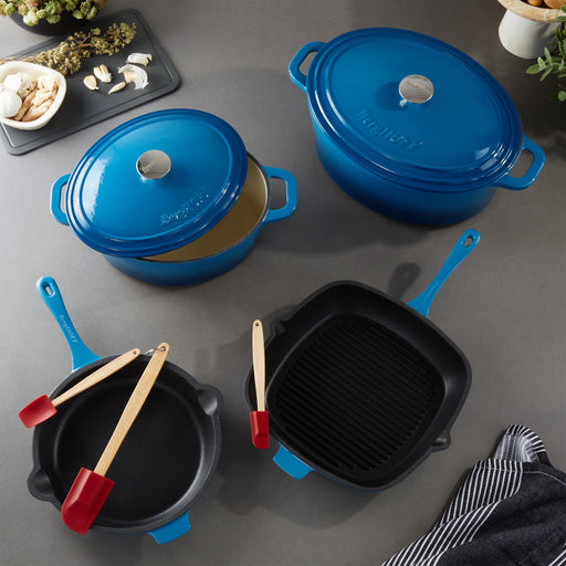 Image 2 of Neo 9pc Cast Iron Cookware Set, Blue