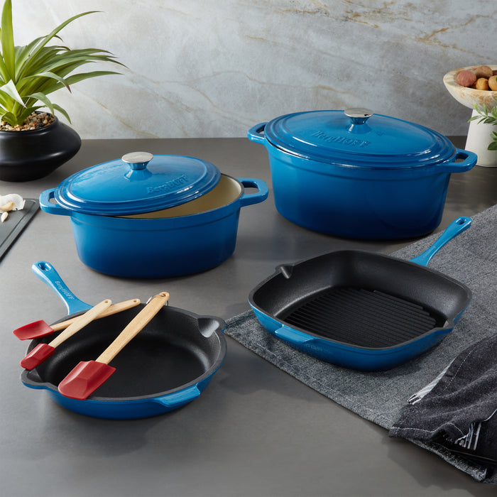 Image 11 of Neo 9pc Cast Iron Cookware Set, Blue