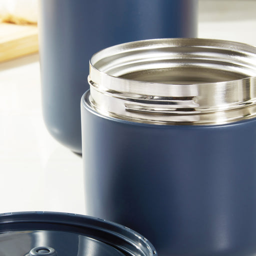 Image 2 of Nommie Stainless Steel 3pc Food Container, Navy