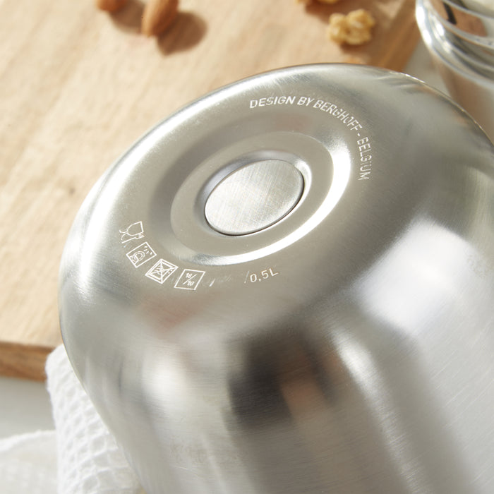 Image 3 of Nommie Stainless Steel 3pc Food Container, Navy and Steel