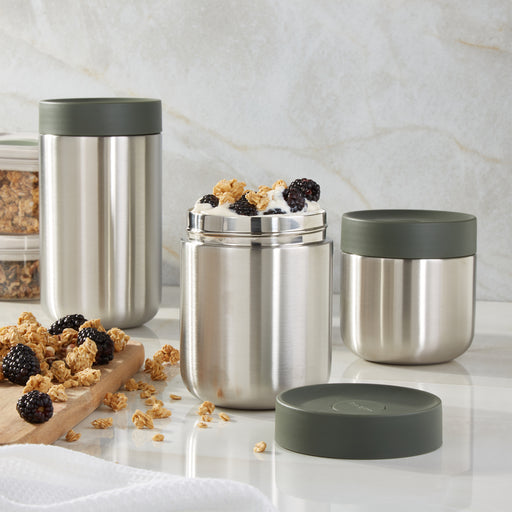 Image 2 of Nommie Stainless Steel 3pc Food Container, Steel