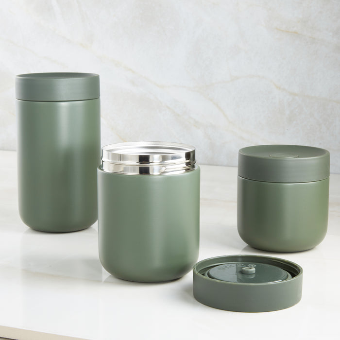 Image 1 of Nommie Stainless Steel 3pc Food Container, Green