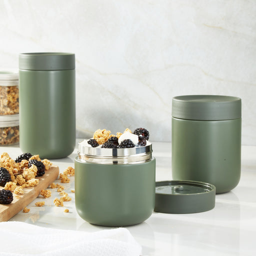 Image 2 of Nommie Stainless Steel 3pc Food Container, Green