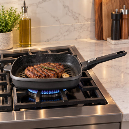 BergHOFF GEM Nonstick Cast Aluminum 11" Square Grill Pan, Grey - Griddles & Grill Pans