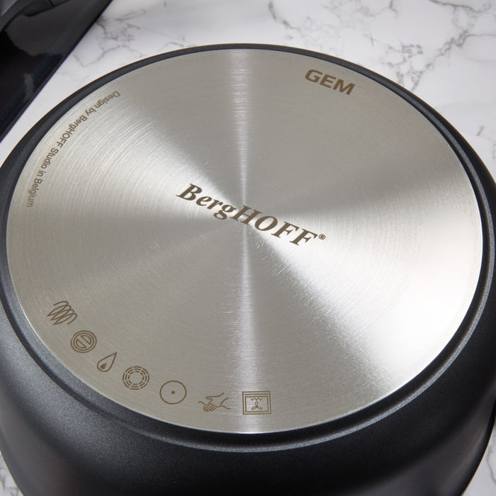 BergHOFF GEM Nonstick Aluminum 7" Sauce Pan 1.9qt., Detachable Handle, Glass Lid - Saucepans
