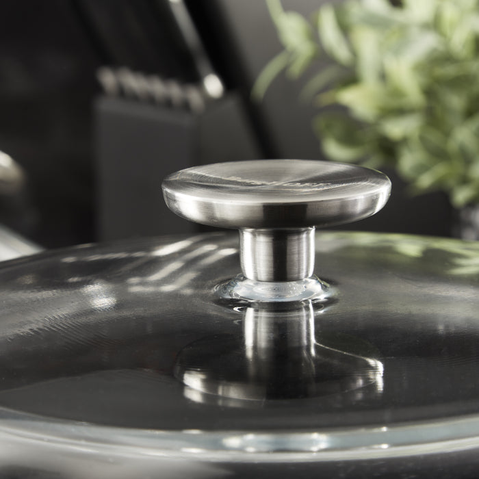 Image 3 of GEM Glass Cover with 18/10 Stainless Steel Knob, 7"