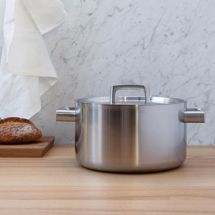 Image 1 of Ron 10" 18/10 Stainless Steel 5-Ply Covered Stockpot 