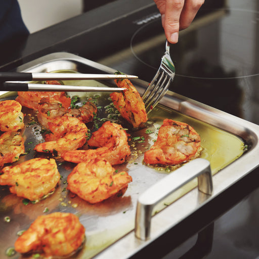 Image 2 of Ron 13.75" Stainless Steel 5-Ply Teppanyaki Plate