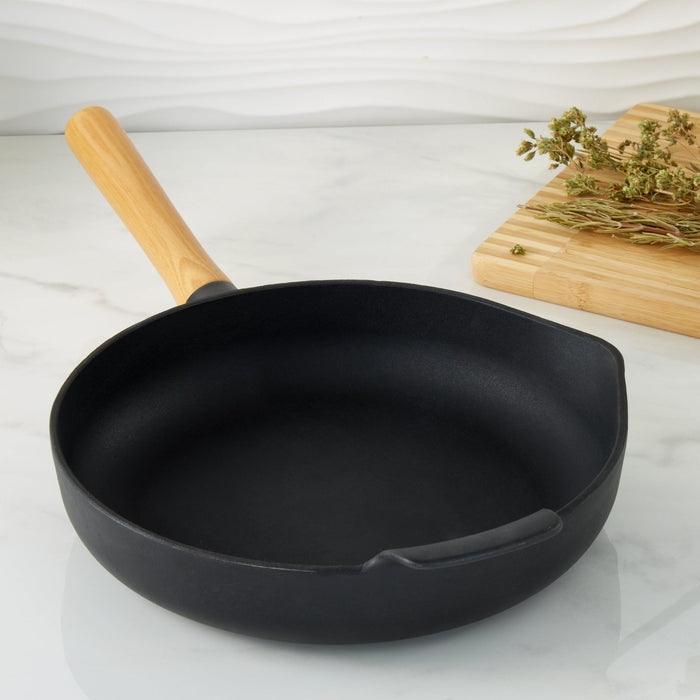 BergHOFF Ron Cast Iron 10.25" Fry Pan 2.6qt., Black - Skillets & Frying Pans