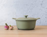 BergHOFF Ron Cast Iron 10" Dutch Oven 4.4qt. with Lid, Green - Stock Pots