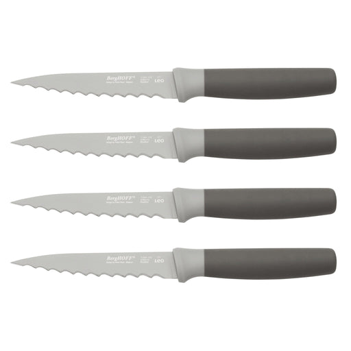 BergHOFF Leo 4.5" Stainless Steel Steak Knives, Set of 4, Gray - Kitchen Knives