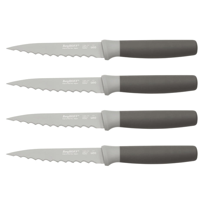 BergHOFF Leo 4.5" Stainless Steel Steak Knives, Set of 4, Gray - Kitchen Knives