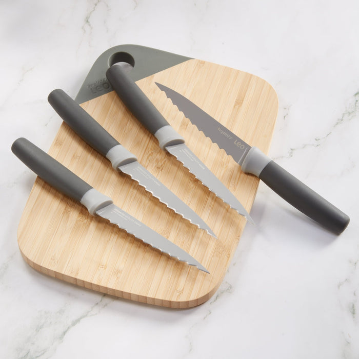 BergHOFF Leo 4.5" Stainless Steel Steak Knives, Set of 4, Gray - Kitchen Knives