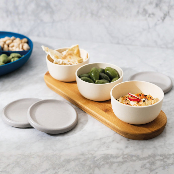 BergHOFF Leo 7pc Bamboo Covered Appetizer Set, 0.29qt. - Serving Trays