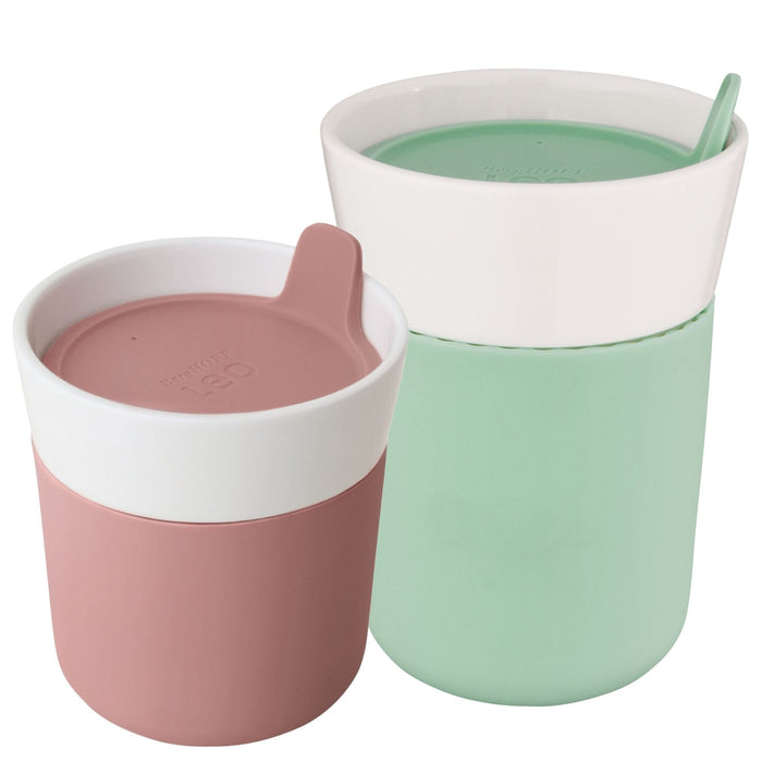 BergHOFF Leo 11.2oz Porcelain Travel Mug, Green - Mugs