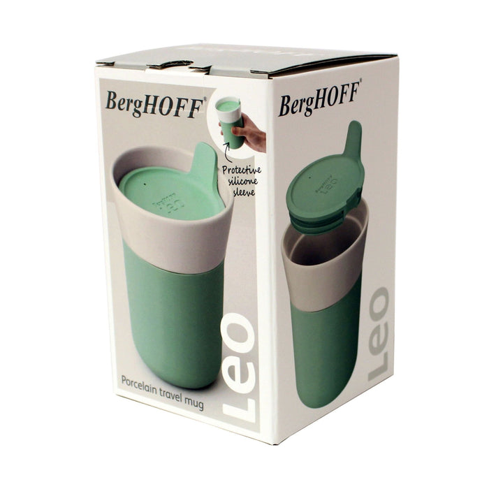 BergHOFF Leo 11.2oz Porcelain Travel Mug, Green - Mugs