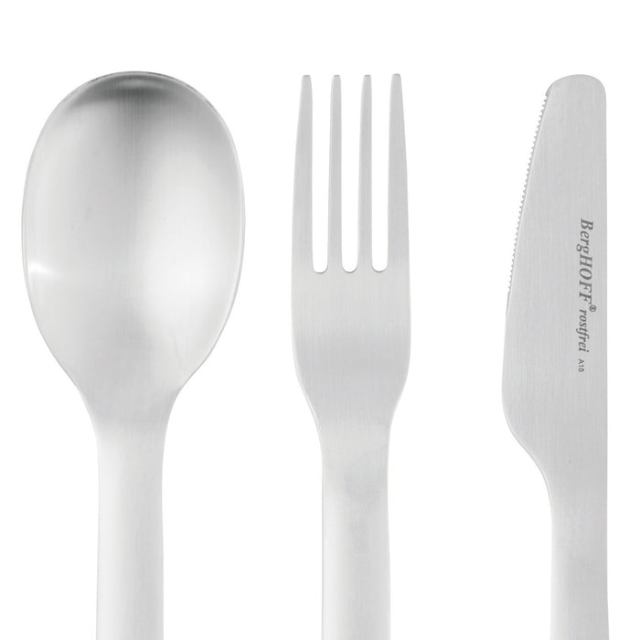 BergHOFF Leo 4Pc 18/10 Stainless Steel Travel Flatware Set & Pink Holder - Flatware Sets