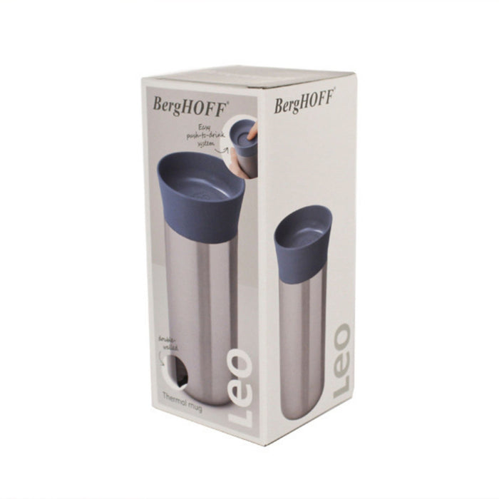 BergHOFF Leo 11.2oz 18/10 Stainless Steel Thermal Mug, Blue - Thermoses