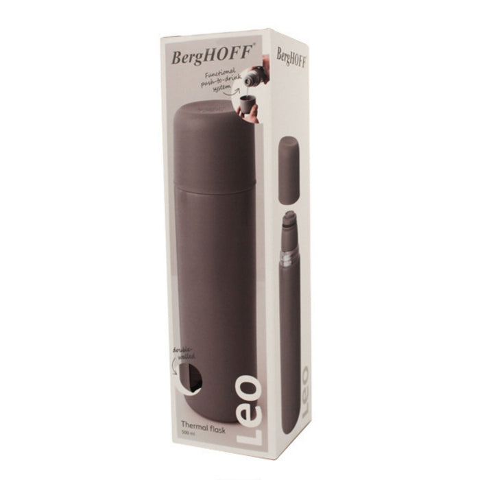 BergHOFF Leo 16.9oz 18/10 Stainless Steel Thermal Flask, Gray - Thermoses