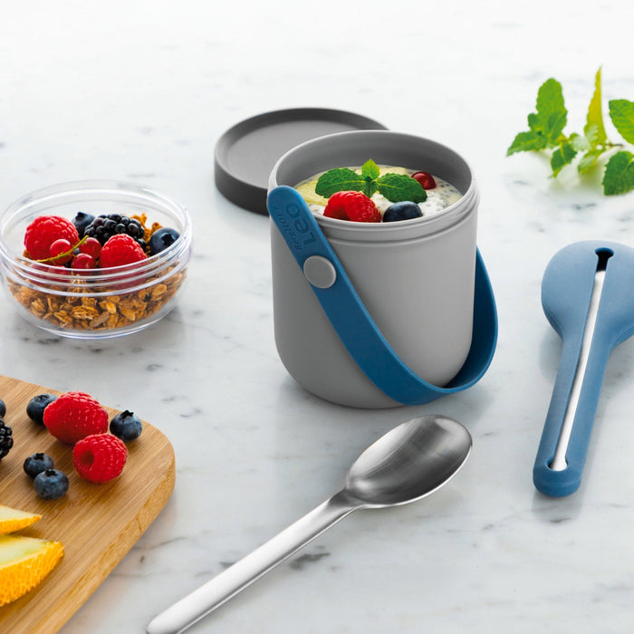 BergHOFF Leo 0.7qt Dual Lunch Pot, Gray & Blue - Lunch Boxes & Totes