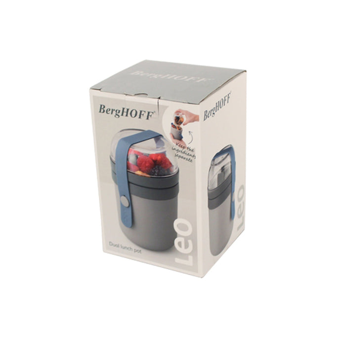BergHOFF Leo 0.7qt Dual Lunch Pot, Gray & Blue - Lunch Boxes & Totes