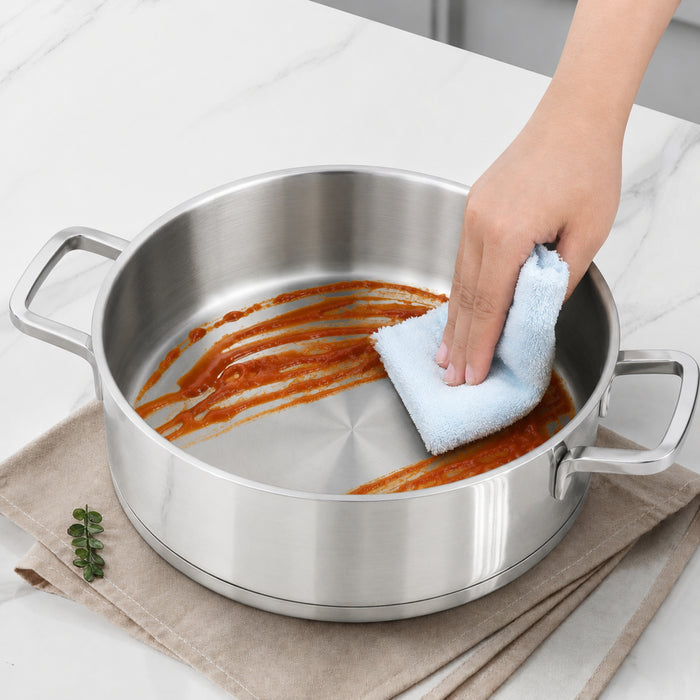 Image 5 of DiNA Helix 18/10 Stainless Steel 11" Covered Saute Pan 5.8qt., Recycled