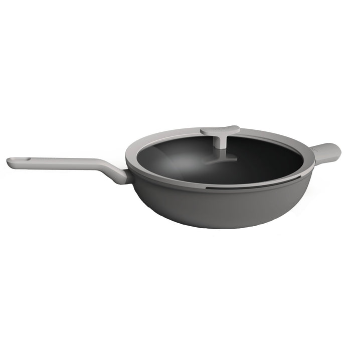 BergHOFF Leo 12.5" Non-stick Wok 6.2Qt., Gray, Glass Lid - Woks