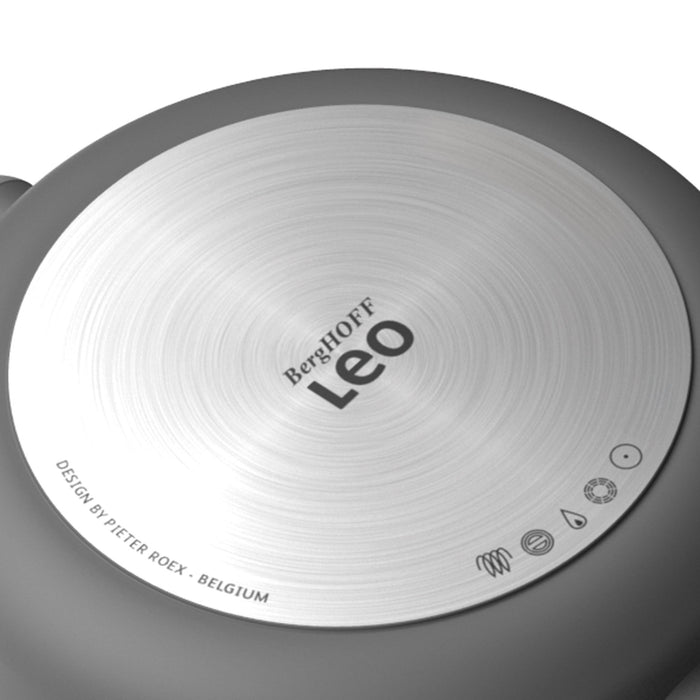 BergHOFF Leo 12.5" Non-stick Wok 6.2Qt., Gray, Glass Lid - Woks