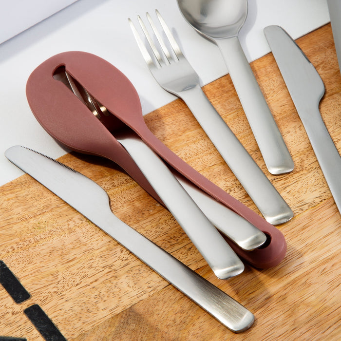 BergHOFF Leo 4Pc 18/10 Stainless Steel Travel Flatware Set & Grey Holder - Flatware Sets