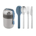 BergHOFF Leo 5Pc Travel Set with Dual Lunch Pot and Flatware, Blue - Lunch Boxes & Totes