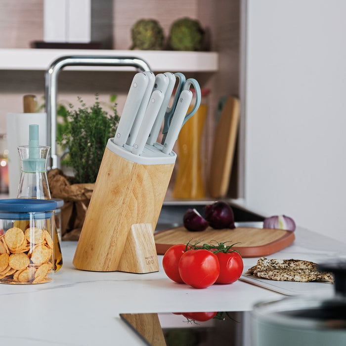 BergHOFF Leo Glints Stainless Steel 7Pc Knife Block Set, Spirit - Knife Blocks & Holders