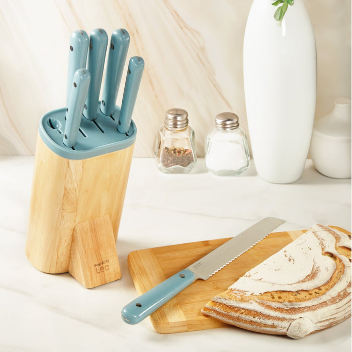 BergHOFF Leo Glints Stainless Steel 7Pc Knife Block Set, Slate - Knife Blocks & Holders