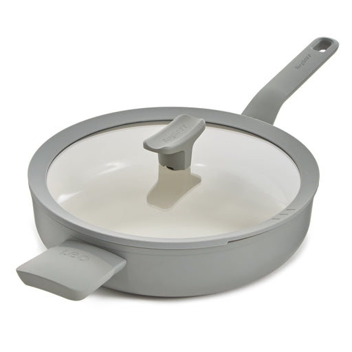 BergHOFF Balance Nonstick Ceramic Saute Pan (Long Handle) 10.25", 3.1qt. With Glass Lid, Moonmist - Sauté Pans