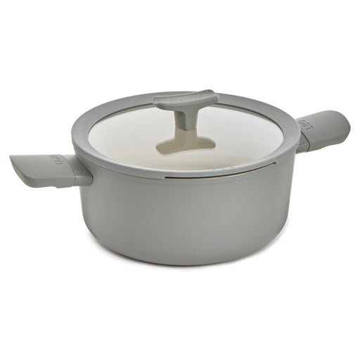 BergHOFF Balance Nonstick Ceramic Stockpot 10", 4.6qt. With Glass Lid, Moonmist - Stock Pots
