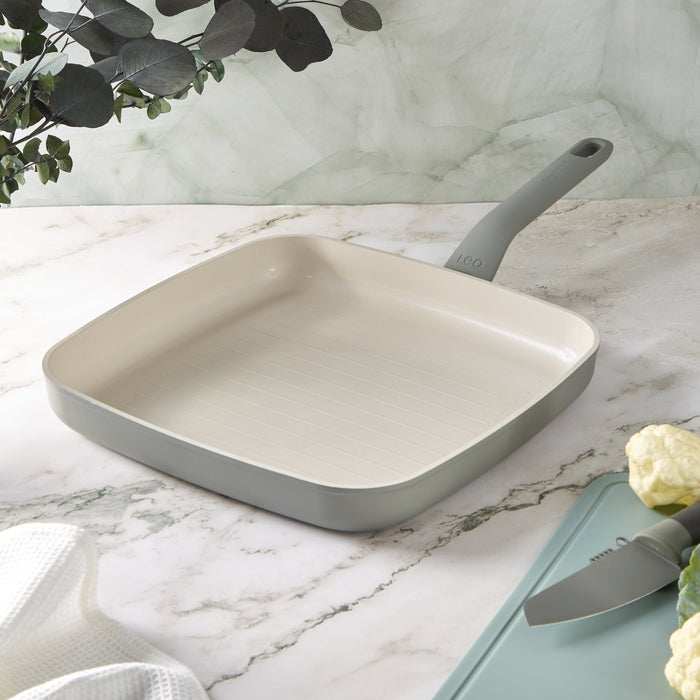 BergHOFF Balance Nonstick Ceramic Grill Pan 11", Moonmist - Griddles & Grill Pans